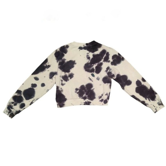 True Religion Sunset Tie Dye Black/White Crewneck Sweatshirt Cropped Small NWT - Picture 2 of 9